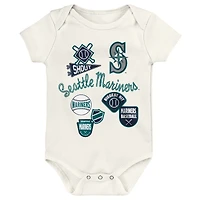 Infant Outerstuff Seattle Mariners Home Plate 3-Piece Bodysuit Set