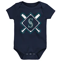 Infant Outerstuff Seattle Mariners Home Plate 3-Piece Bodysuit Set