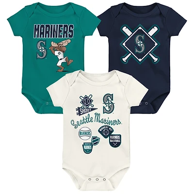 Ensemble de body 3 pièces Baby Outerstuff Seattle Mariners Home Plate
