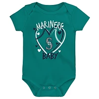 Ensemble de trois bodies pour bébé Seattle Mariners Slide Home