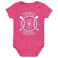 Ensemble de trois bodies pour bébé Seattle Mariners Slide Home