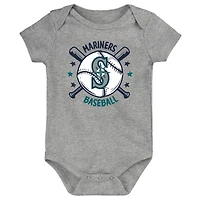 Infant  Teal Seattle Mariners Batter Up 3-Pack Bodysuit Set