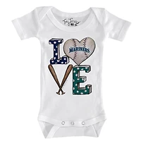 Body bébé blanc à motif de baseball des Seattle Mariners, petit navet