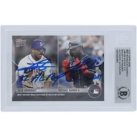 Julio Rodríguez des Mariners de Seattle et Michael Harris II des Braves d'Atlanta ont autographié la carte Topps 2022 n° 887 n° 1/12 de Beckett Fanatics, qui a été témoin d'une carte de recrue authentifiée avec les inscriptions « 22 AL ROY » et « 22 NL ROY »