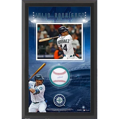 Julio Rodríguez Seattle Mariners Autographed Framed Baseball Shadowbox Collage