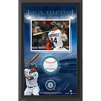 Collage de baseball encadré autographié par Julio Rodríguez des Mariners de Seattle
