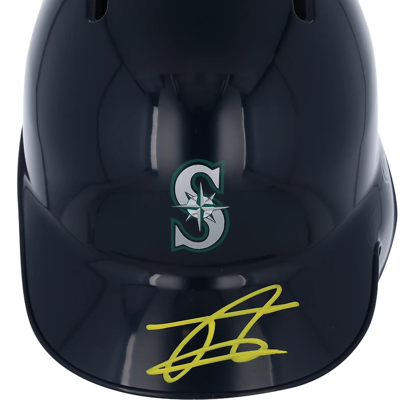 Casque de frappeur miniature autographié par Julio Rodríguez des Seattle Mariners