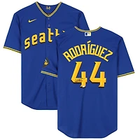 Maillot réplique Nike City Connect Royal 2023 autographié par Julio Rodríguez des Mariners de Seattle