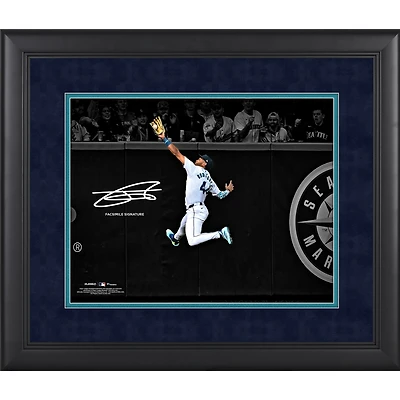 Photographie encadrée de Julio Rodríguez Seattle Mariners Fac-similé Signature 11" x 14 "
