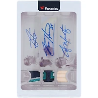 Carte autographiée par Julio Rodriguez, Felix Hernandez et Edgar Martinez des Mariners de Seattle (édition 2024 Topps Triple Threads, relique de match, White Whale #ARC-RHM #1/1)