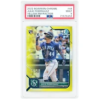 Julio Rodriguez Seattle Mariners 2022 Bowman Chrome Yellow Refractor #48 #8/75 PSA Authenticated 9 Rookie Card