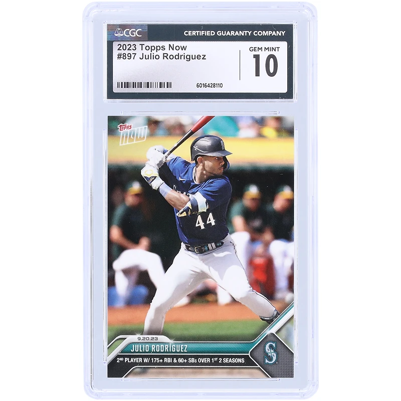 V106832 Marinr Julio Rodriguez Seattle Mariners 2023 Topps maintenant 2e joueur avec plus de 175 points produits et plus de 60 SB au cours des 2 premières saisons #897 CGC Authentifié 10 cartes 44 Julio Rodriguez UNS TPP CARTES À ÉCHANGER 45664 COLTRC CC01BB1582 #122