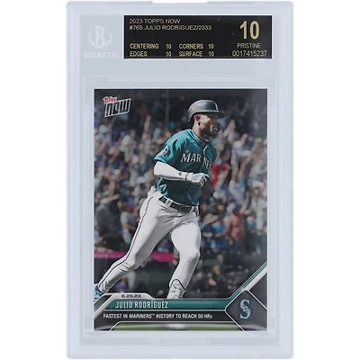 Julio Rodriguez Seattle Mariners 2023 Topps Now Fastest in Mariners History to Reach 50 HRs Black Label #765 BGS Authenticated 10 Card - 10,10,10,10 Subgrades