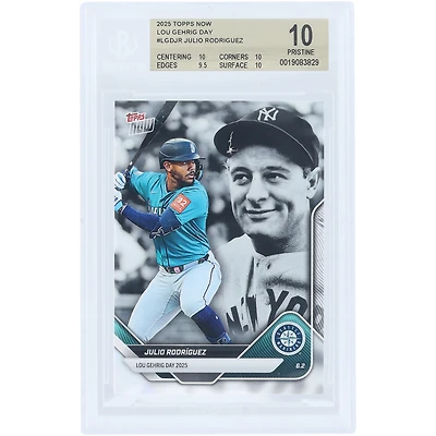 Julio Rodriguez Seattle Mariners 2025 Topps Now Lou Gehrig Day #LGD-JR BGS Authenticated 10 Card - 10,10,9.5,10 Subgrades