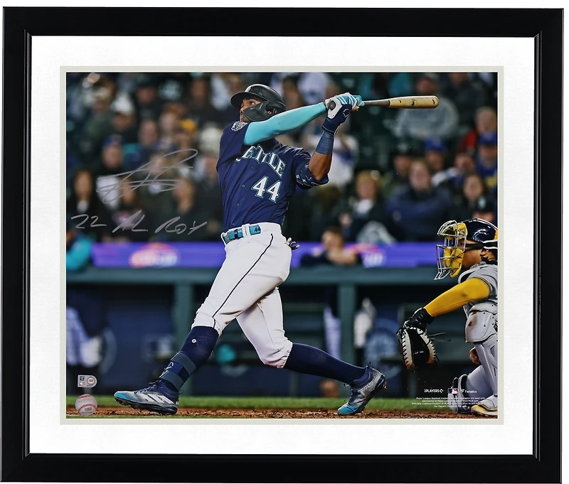 Julio Rodriguez Seattle Mariners Autographed 16" x 20" Hitting Photograph with "22 AL ROY" Inscription