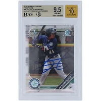 Carte Bowman Chrome #BCP-33 autographiée 2019 des Seattle Mariners de Julio Rodriguez, Beckett Fanatics, authentifiée et témoin, 9,5/10