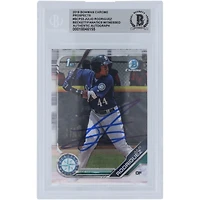 Julio Rodriguez Seattle Mariners Autographié 2019 Bowman Chrome #BCP-33 Beckett Fanatics Witnessed Authenticated Card