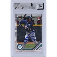 Julio Rodriguez Seattle Mariners autographié 2019 Bowman Prospects #BP-33 Beckett Fanatics Witnessed Authenticated 9/10 Card