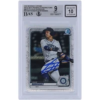 Julio Rodriguez Seattle Mariners Autographed 2020 Bowman Chrome Prospects Mega Box Refractor #BCP- Beckett Fanatics Witnessed Authenticated 9/10 Card