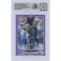 Julio Rodriguez Seattle Mariners Autographié 2022 Topps Chrome Update Purple Refractors #USC150 Beckett Fanatics Witnessed Authenticated 10 Rookie Card
