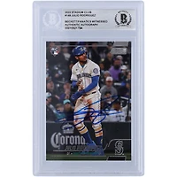 Julio Rodriguez Seattle Mariners Autographed 2022 Topps Stadium Club #148 Beckett Fanatics Witnessed Authenticated Rookie Card
