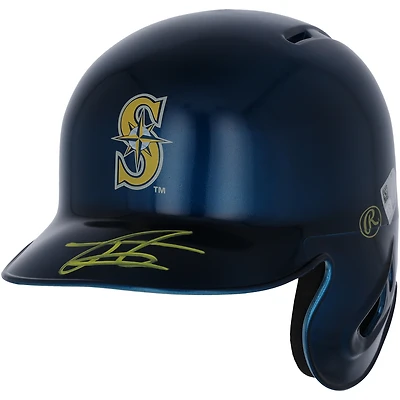 Casque de frappeur alternatif chromé autographié par Julio Rodriguez des Seattle Mariners - Exclusivité Fanatics