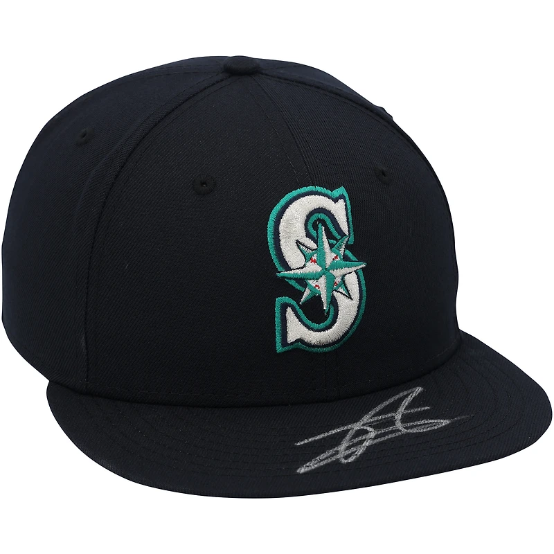 Casquette de baseball New Era dédicacée par Julio Rodriguez des Seattle Mariners
