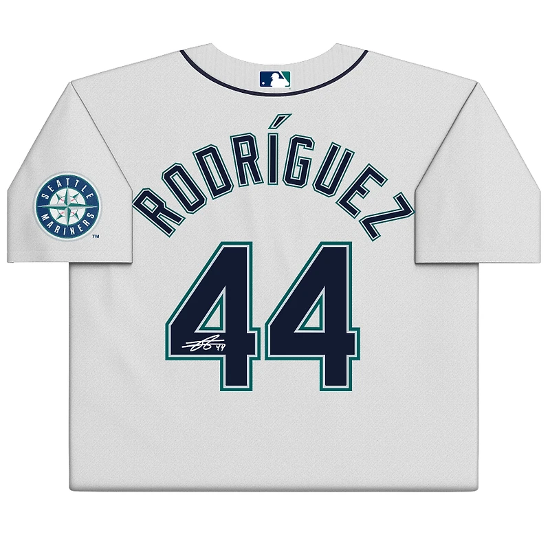 Maillot Nike authentique blanc autographié par Julio Rodriguez des Seattle Mariners