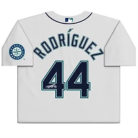 Maillot Nike authentique blanc autographié par Julio Rodriguez des Seattle Mariners