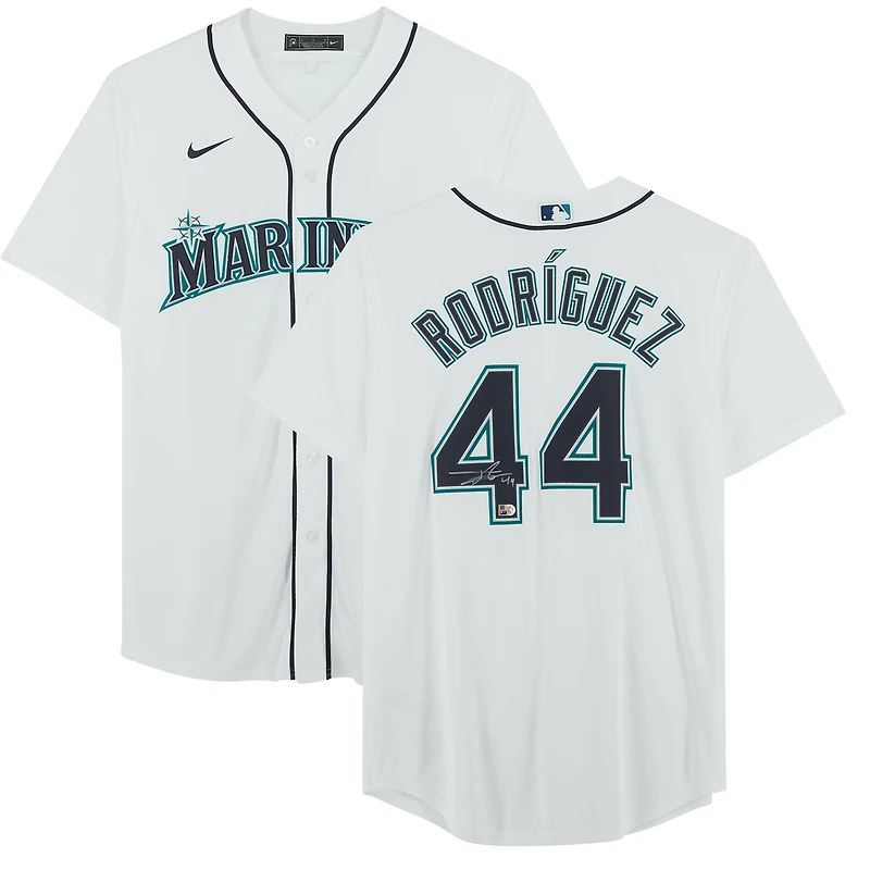 Maillot réplique Nike blanc autographié par Julio Rodriguez des Seattle Mariners
