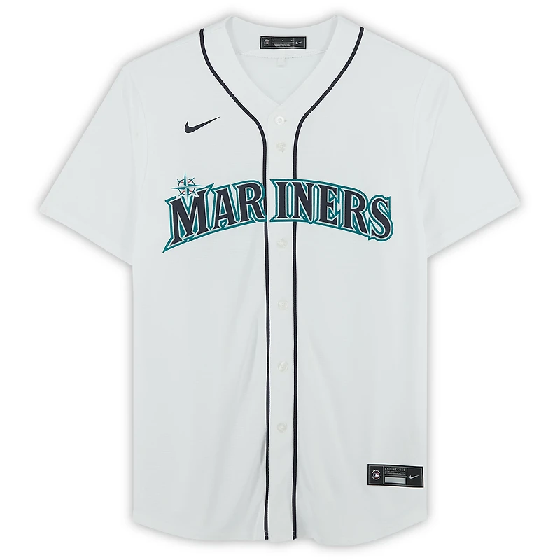 Maillot réplique Nike blanc autographié par Julio Rodriguez des Seattle Mariners