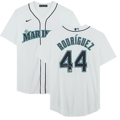 Maillot réplique Nike blanc autographié par Julio Rodriguez des Seattle Mariners