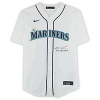 Maillot réplique blanc Nike autographié par Kade Anderson des Mariners de Seattle avec inscription « Choix n° 3 de la saison 2025 ».