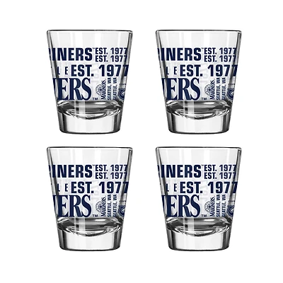 Logo Brands Seattle Mariners 4-Pack 2oz. Shot Glass Set