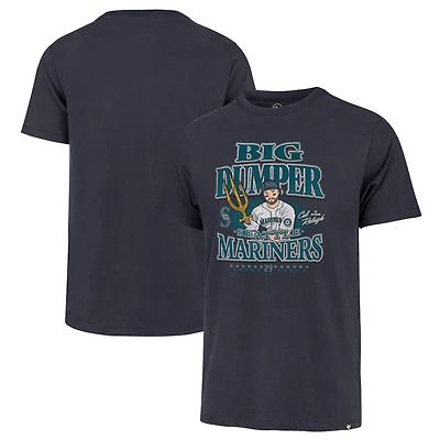 T-shirt vieilli bleu marine pour homme « 47 Cal Raleigh College Seattle Mariners » de grande taille