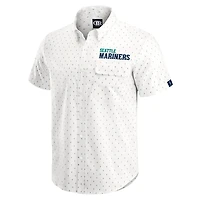 Men's Darius Rucker Collection by Fanatics  Cream Seattle Mariners Printed Button-Down Shirt