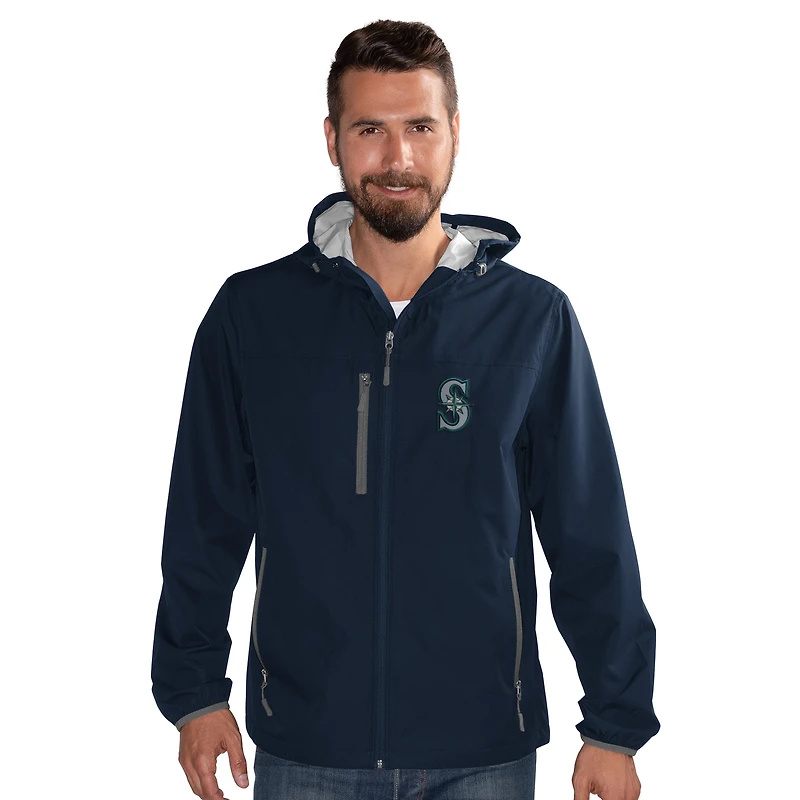 Men's G-III Sports by Carl Banks Navy Seattle Mariners Double Play Full-Zip Hoodie Jacket