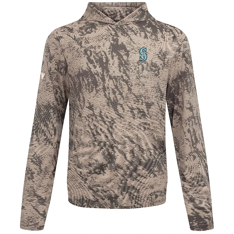 Men's Levelwear  Tan Seattle Mariners Insignia Lightweight Long Sleeve Hooded T-Shirt