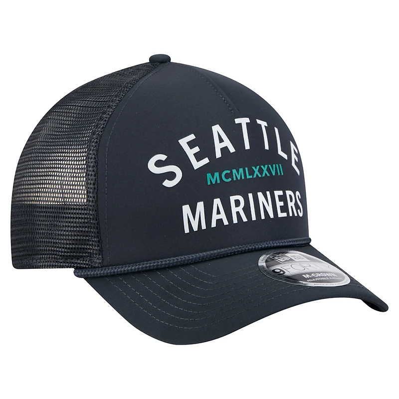 Men's New Era  Navy Seattle Mariners Minimalist 9FORTY A-Frame Adjustable Hat