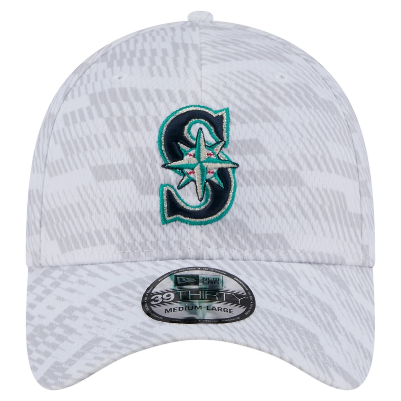 Casquette New Era blanche Seattle Mariners Graded 39THIRTY Flex pour homme