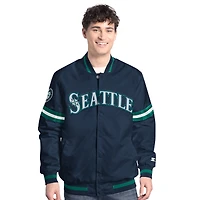 Veste universitaire à boutons-pression Starter Navy Seattle Mariners Scout pour homme