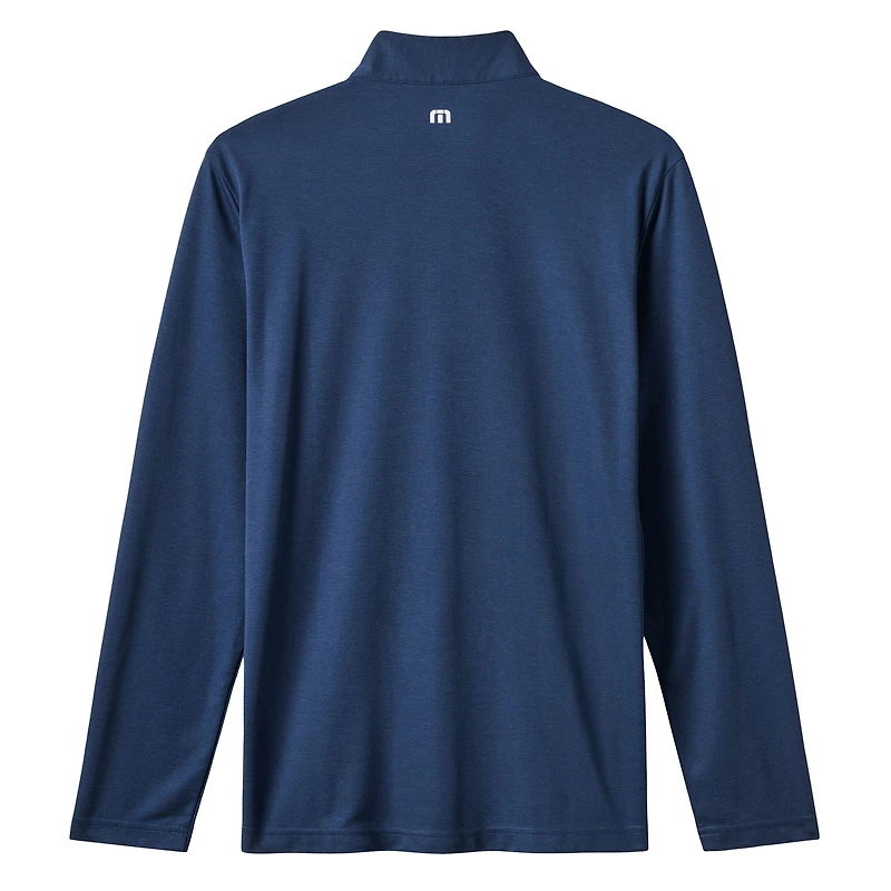 Men's TravisMathew Navy Seattle Mariners Time to Tailgate Tri-Blend Quarter-Zip Pullover