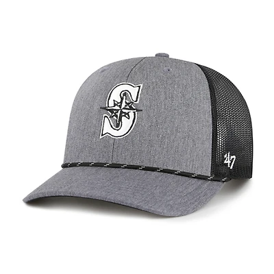Men's '47 Charcoal Seattle Mariners Carbon Rope Trucker Adjustable Hat