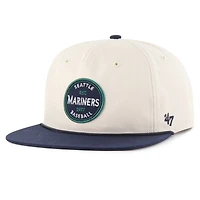 Casquette ajustable Payson Captain des Seattle Mariners, couleur crème, modèle 1947, pour homme
