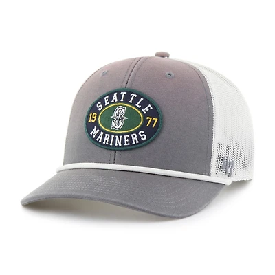 Casquette ajustable pour homme '47 Seattle Mariners Tide Sweep Rope Trucker gris/blanc