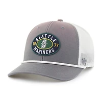 Casquette ajustable pour homme '47 Seattle Mariners Tide Sweep Rope Trucker gris/blanc