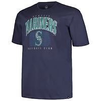 T-shirt à double en-tête '47 Navy Seattle Mariners pour hommes, grand et