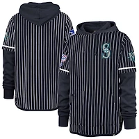 Sweat à capuche rayures bleu marine « 47 » pour homme, motif double en-tête des Seattle Mariners