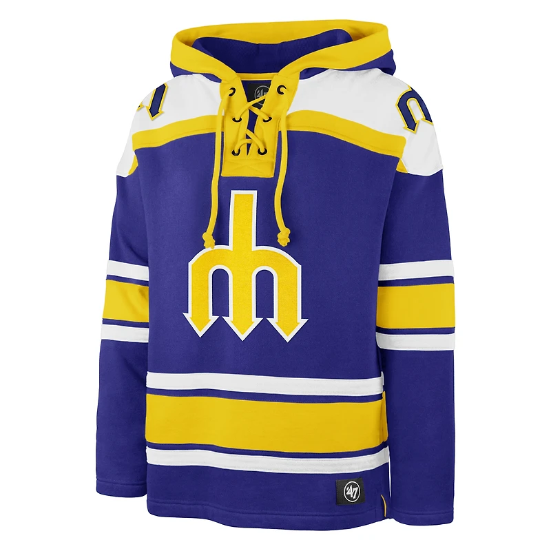 Sweat à capuche lacets supérieur Royal Seattle Mariners '47 pour homme