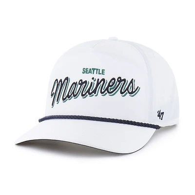 Casquette ajustable blanche « 47 » des Seattle Mariners, modèle Brrr Fairway Hitch pour homme